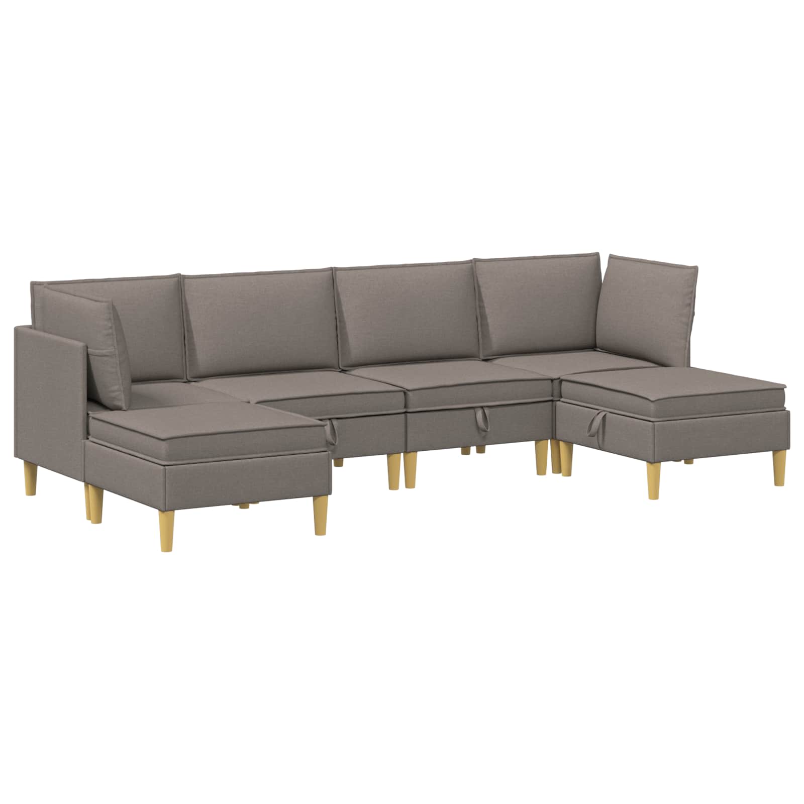 vidaXL Modularny Zestaw Sofy z Przechowalnią 6 pcs Ciemnoszary tkanina