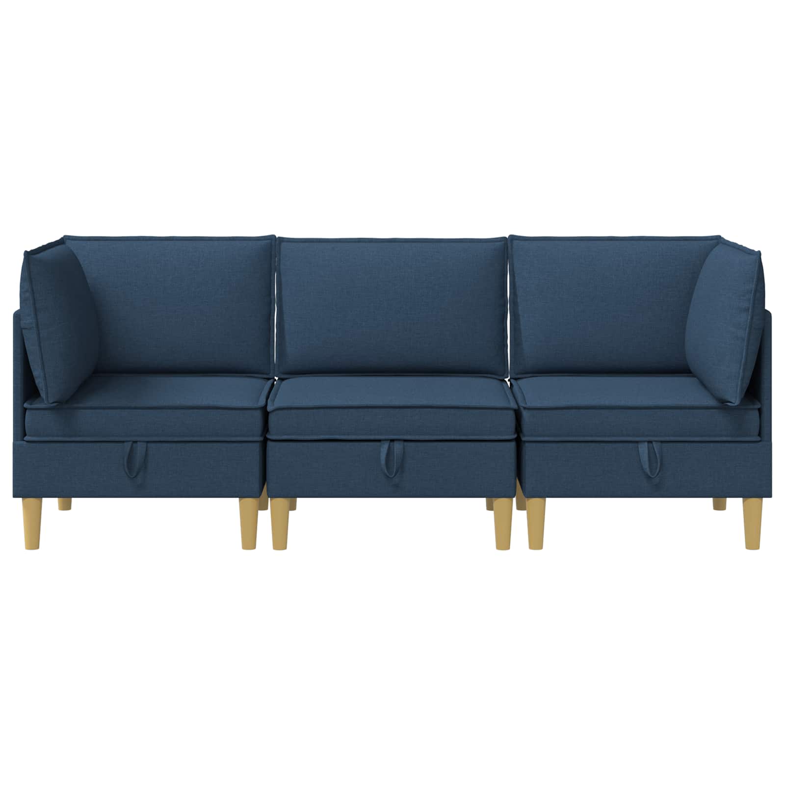 vidaXL Modularny Zestaw Sofy z Przechowalnią 3 pcs niebieski tkanina