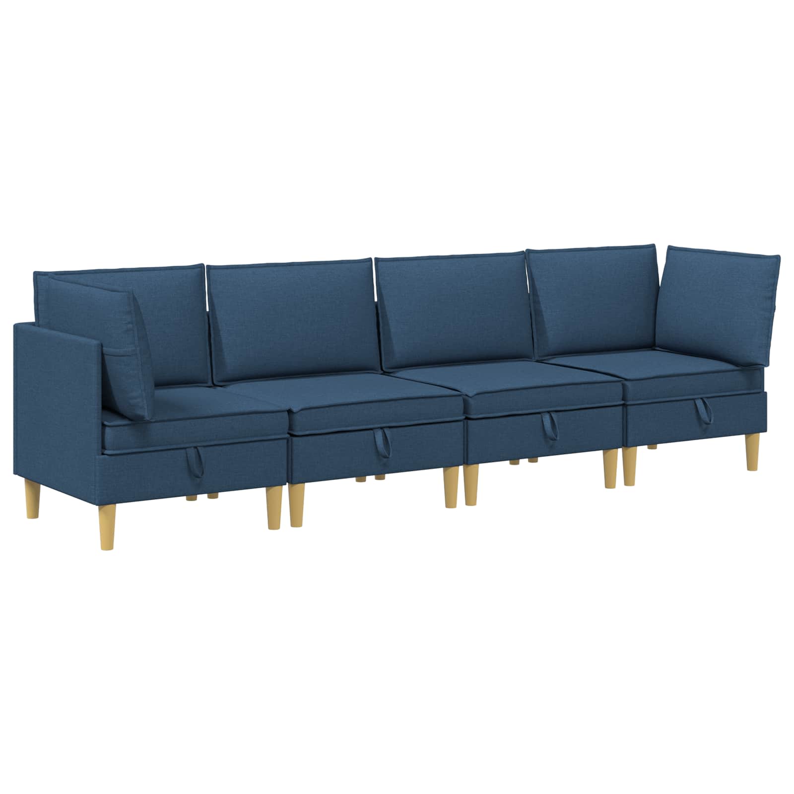 vidaXL Modularny Zestaw Sofy z Przechowalnią 4 pcs niebieski tkanina