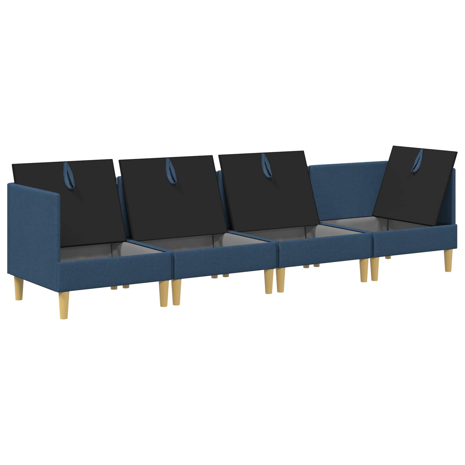 vidaXL Modularny Zestaw Sofy z Przechowalnią 4 pcs niebieski tkanina