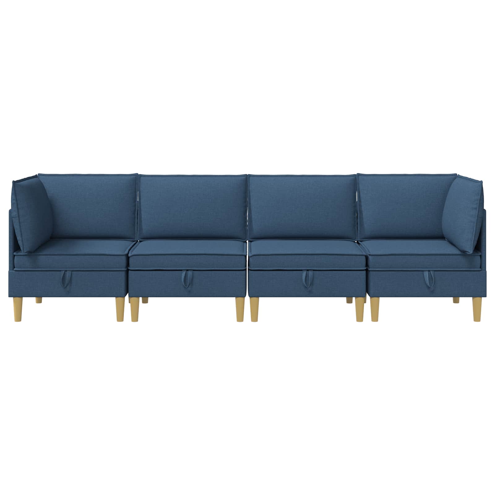 vidaXL Modularny Zestaw Sofy z Przechowalnią 4 pcs niebieski tkanina