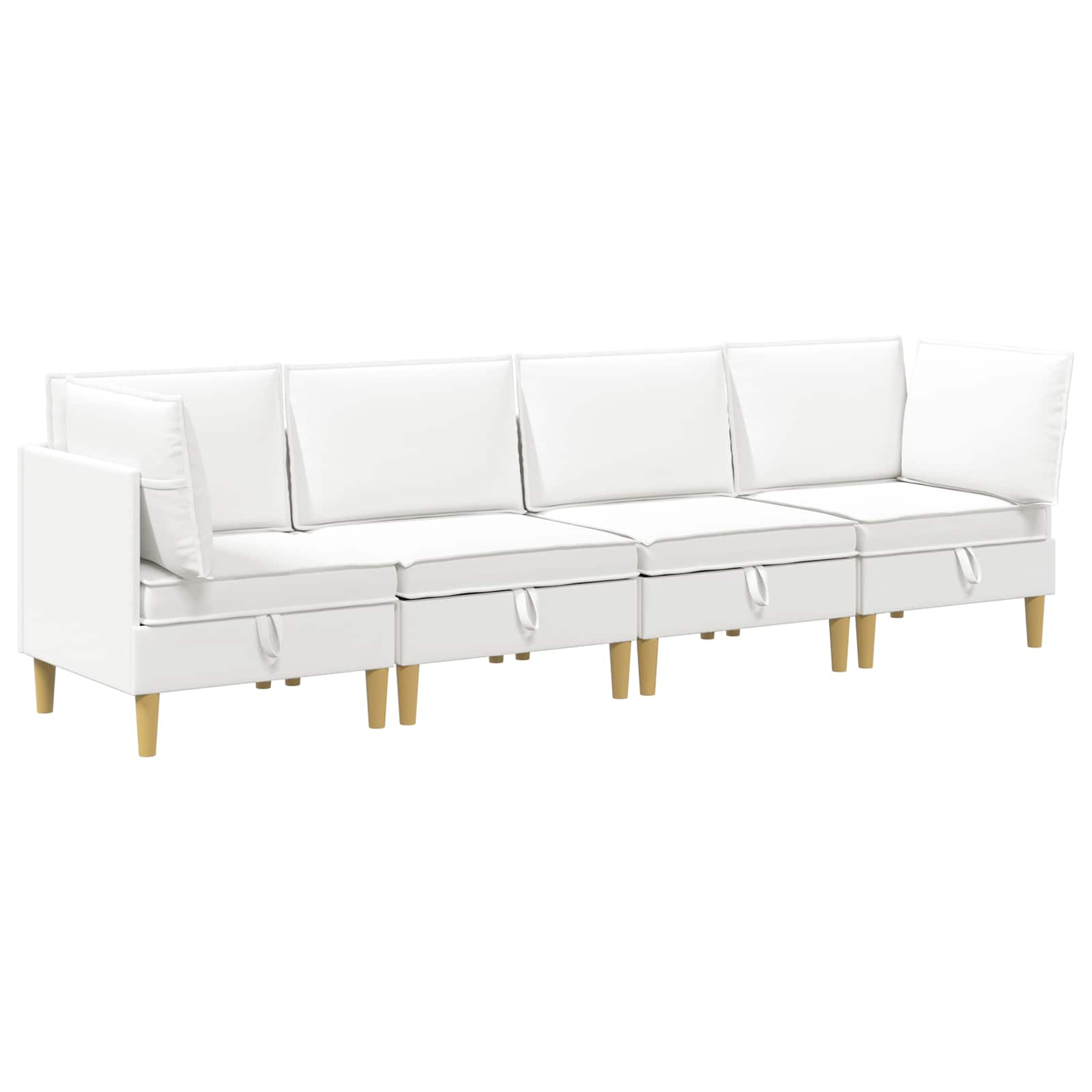 vidaXL Modularny Zestaw Sofy z Przechowalnią 4 pcs Biały tkanina