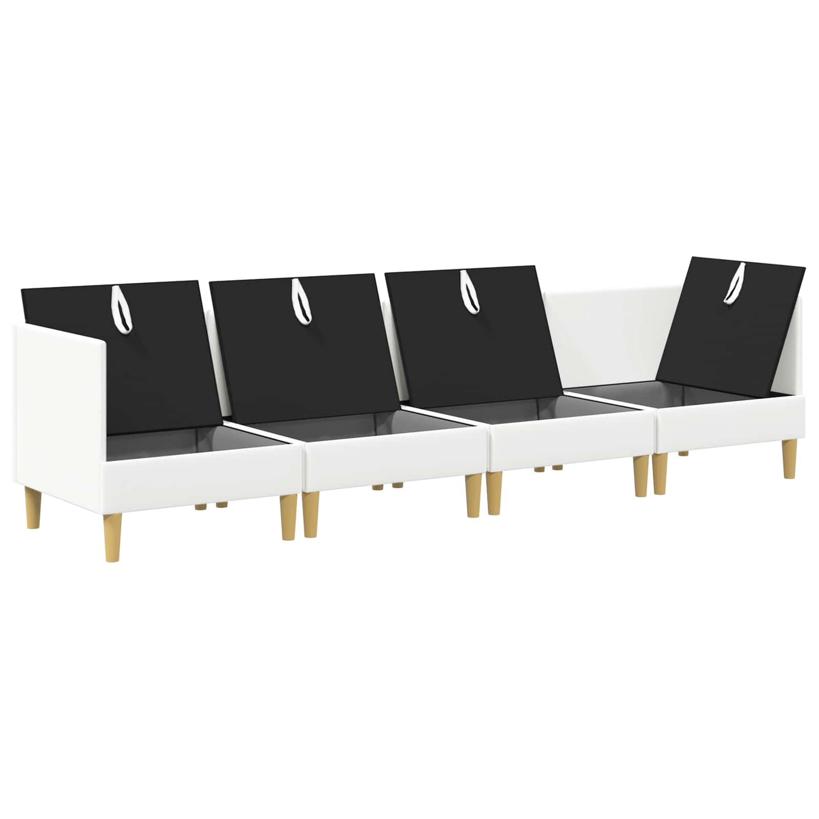 vidaXL Modularny Zestaw Sofy z Przechowalnią 4 pcs Biały tkanina