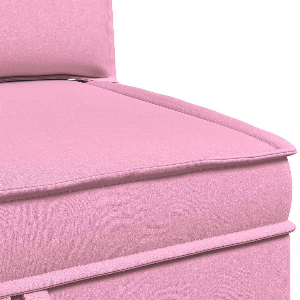 vidaXL Modularny Zestaw Sofy z Przechowalnią 4 pcs różowy tkanina
