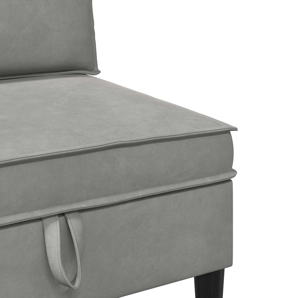 vidaXL Zestaw mebli do salonu z poduszką 4 pcs jasnoszary Welur