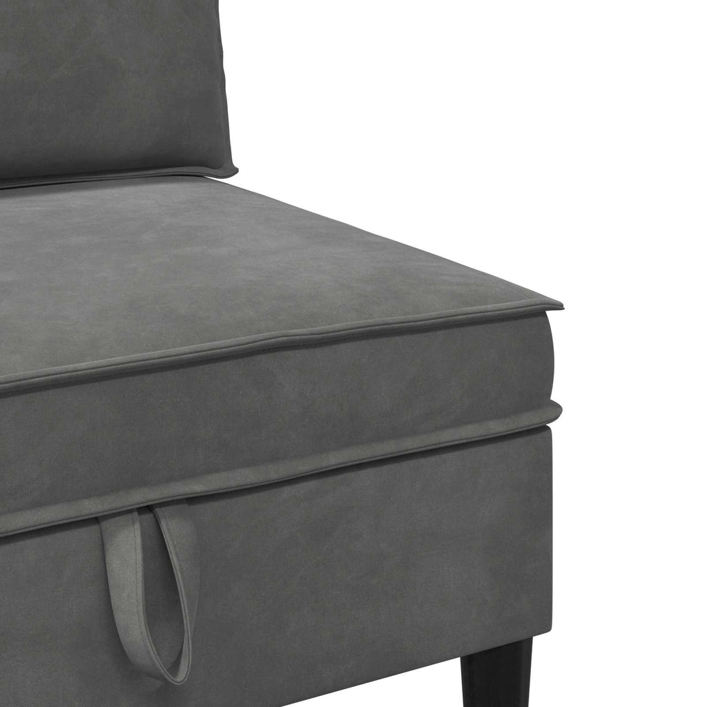 vidaXL Zestaw mebli do salonu z poduszką 3 pcs ciemnoszary Welur
