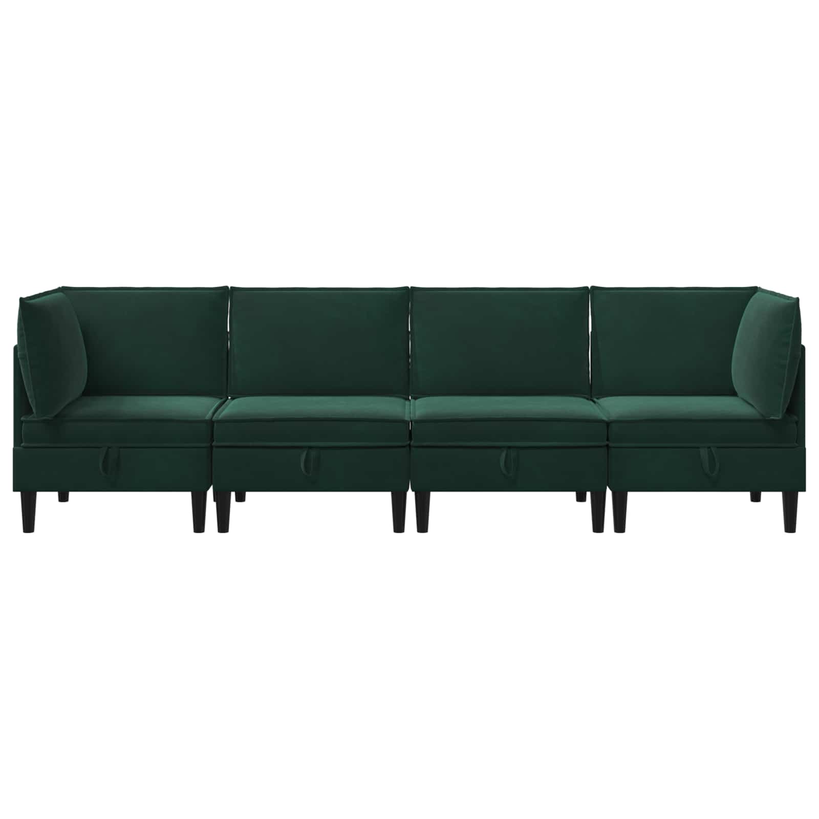 vidaXL Zestaw mebli do salonu z poduszką 4 pcs Ciemnozielony Welur