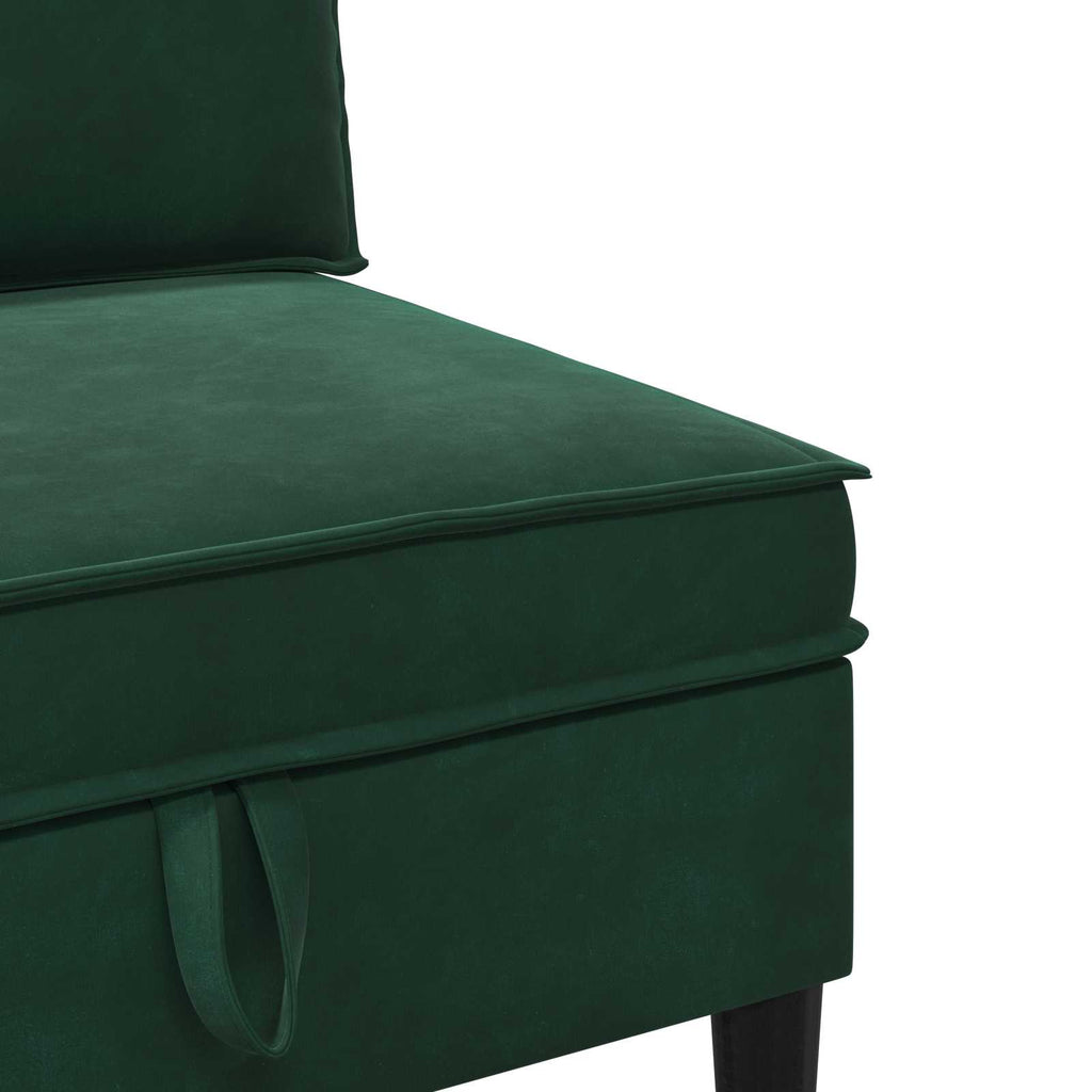 vidaXL Zestaw mebli do salonu z poduszką 4 pcs Ciemnozielony Welur