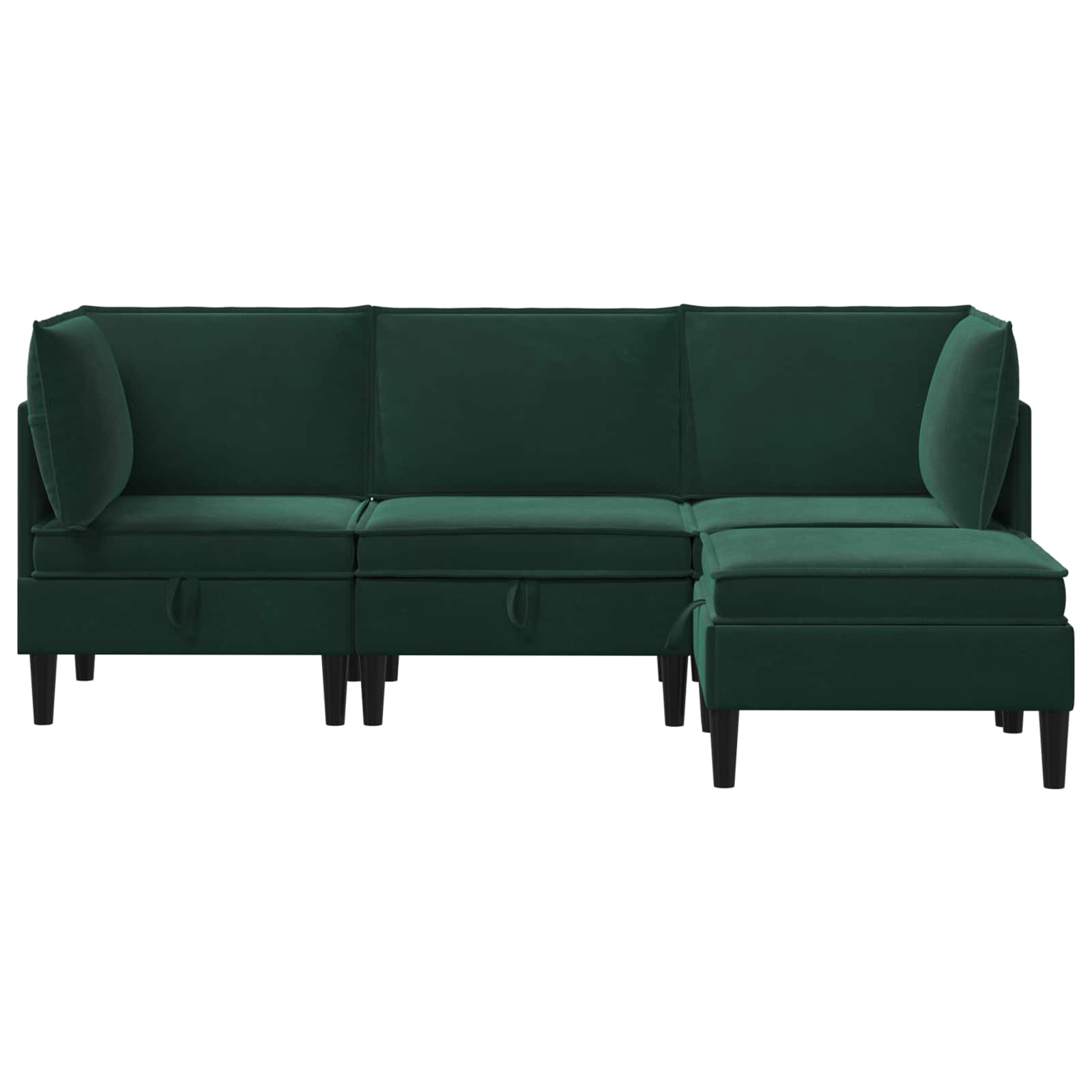 vidaXL Zestaw mebli do salonu z poduszką 4 pcs Ciemnozielony Welur