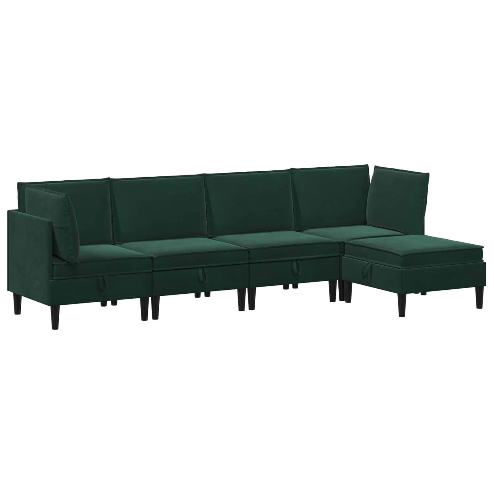 vidaXL Zestaw mebli do salonu z poduszką 5 pcs Ciemnozielony Welur