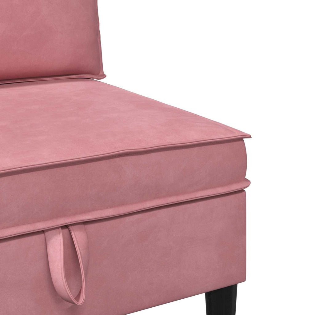 vidaXL Zestaw mebli do salonu z poduszką 4 pcs różowy Welur