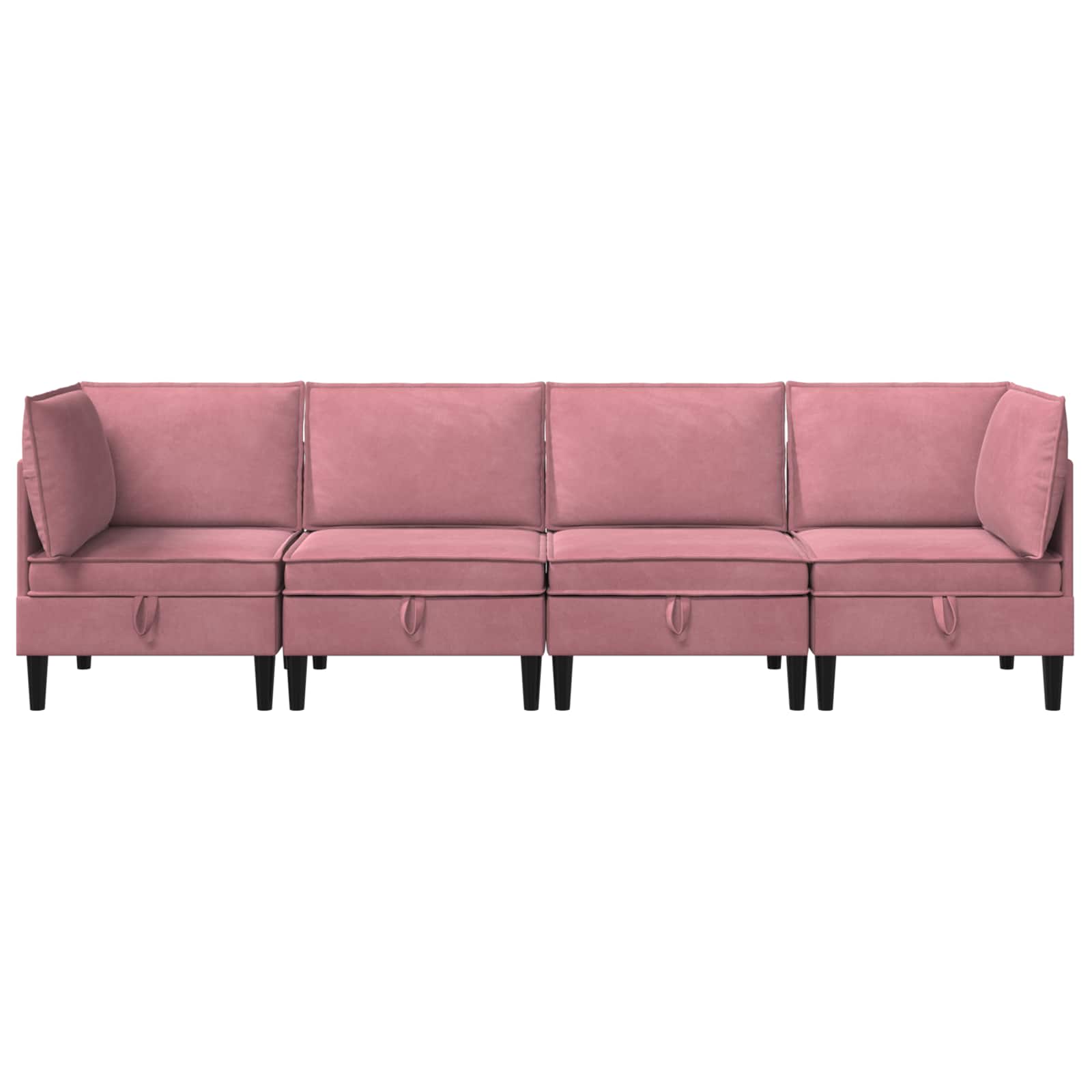 vidaXL Zestaw mebli do salonu z poduszką 4 pcs różowy Welur