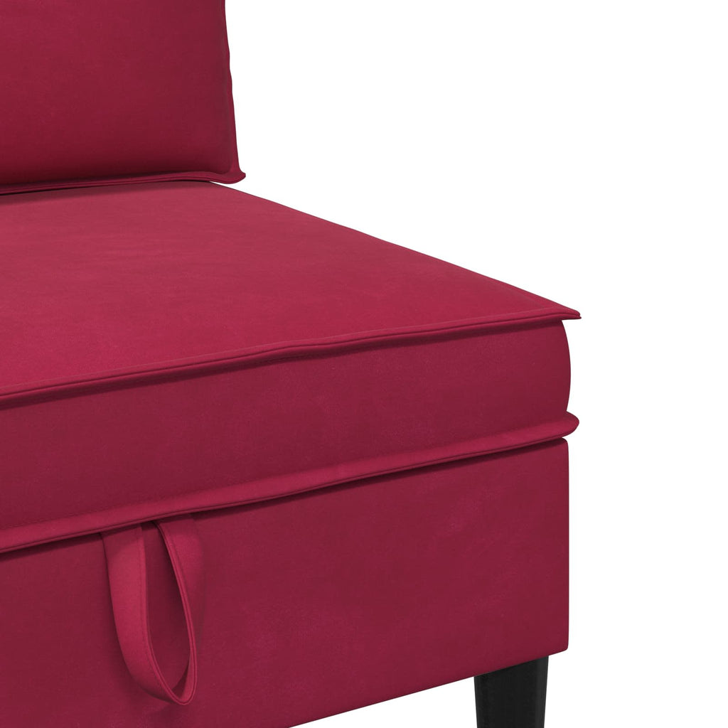 vidaXL Zestaw mebli do salonu z poduszką 4 pcs Czerwone wino Welur