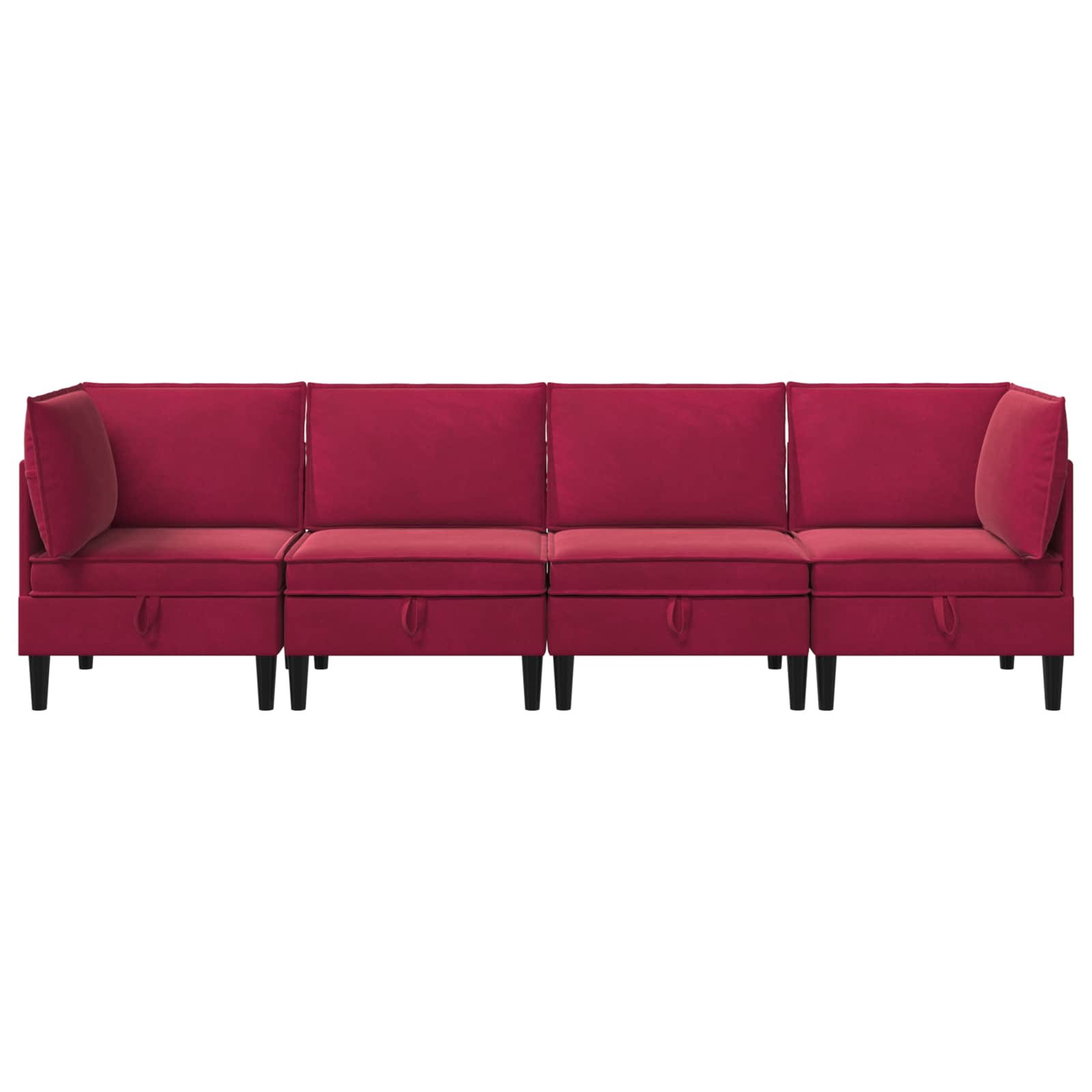 vidaXL Zestaw mebli do salonu z poduszką 4 pcs Czerwone wino Welur