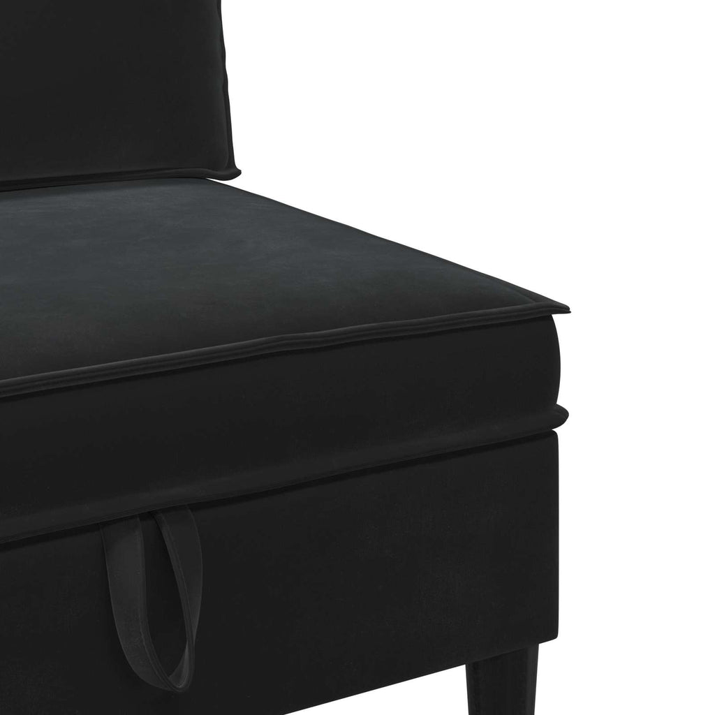 vidaXL Zestaw mebli do salonu z poduszką 3 pcs Czarny Welur