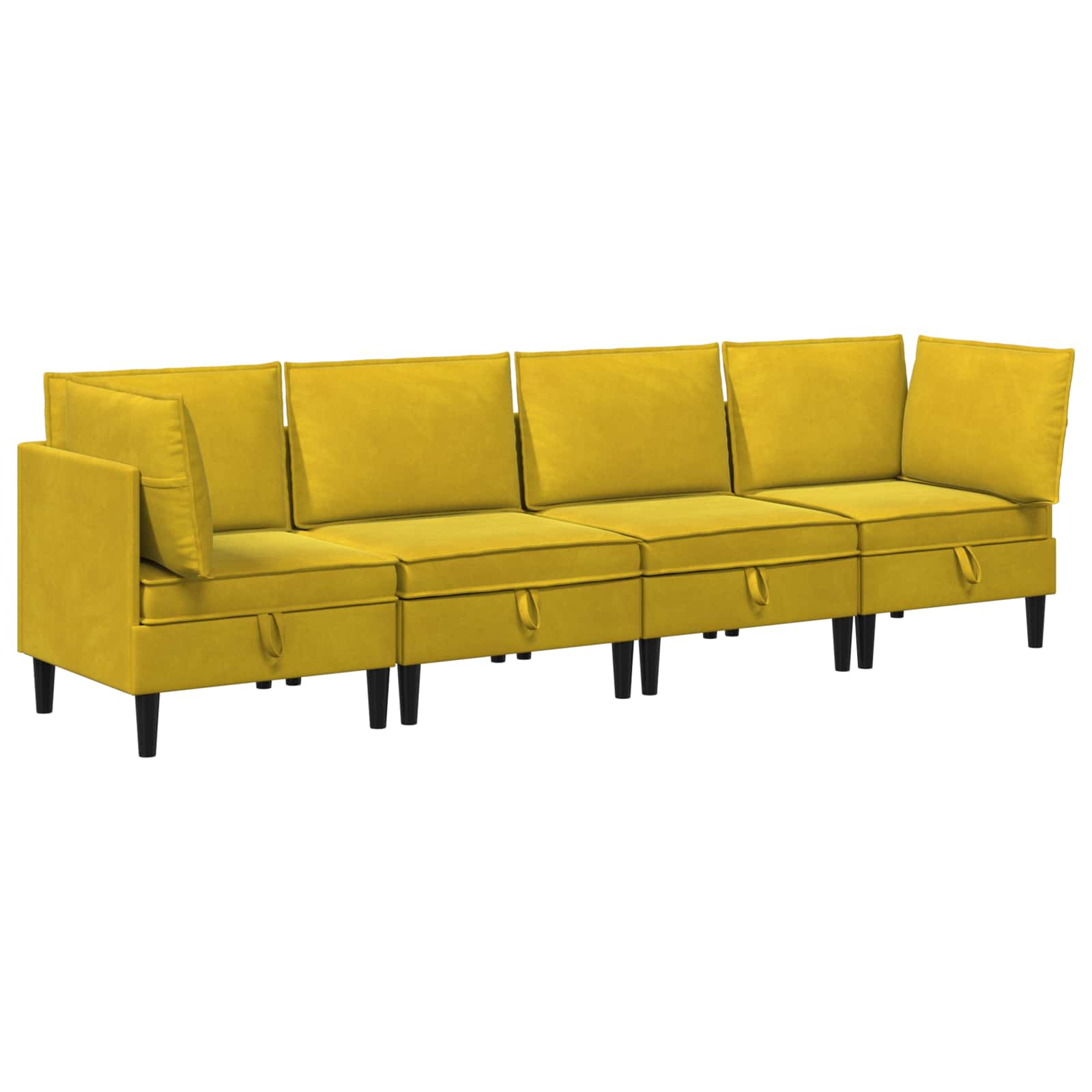vidaXL Zestaw mebli do salonu z poduszką 4 pcs żółty Welur