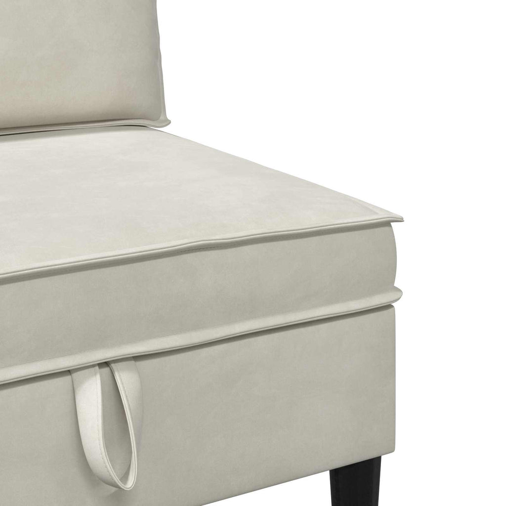 vidaXL Zestaw mebli do salonu z poduszką 4 pcs kremowy Welur