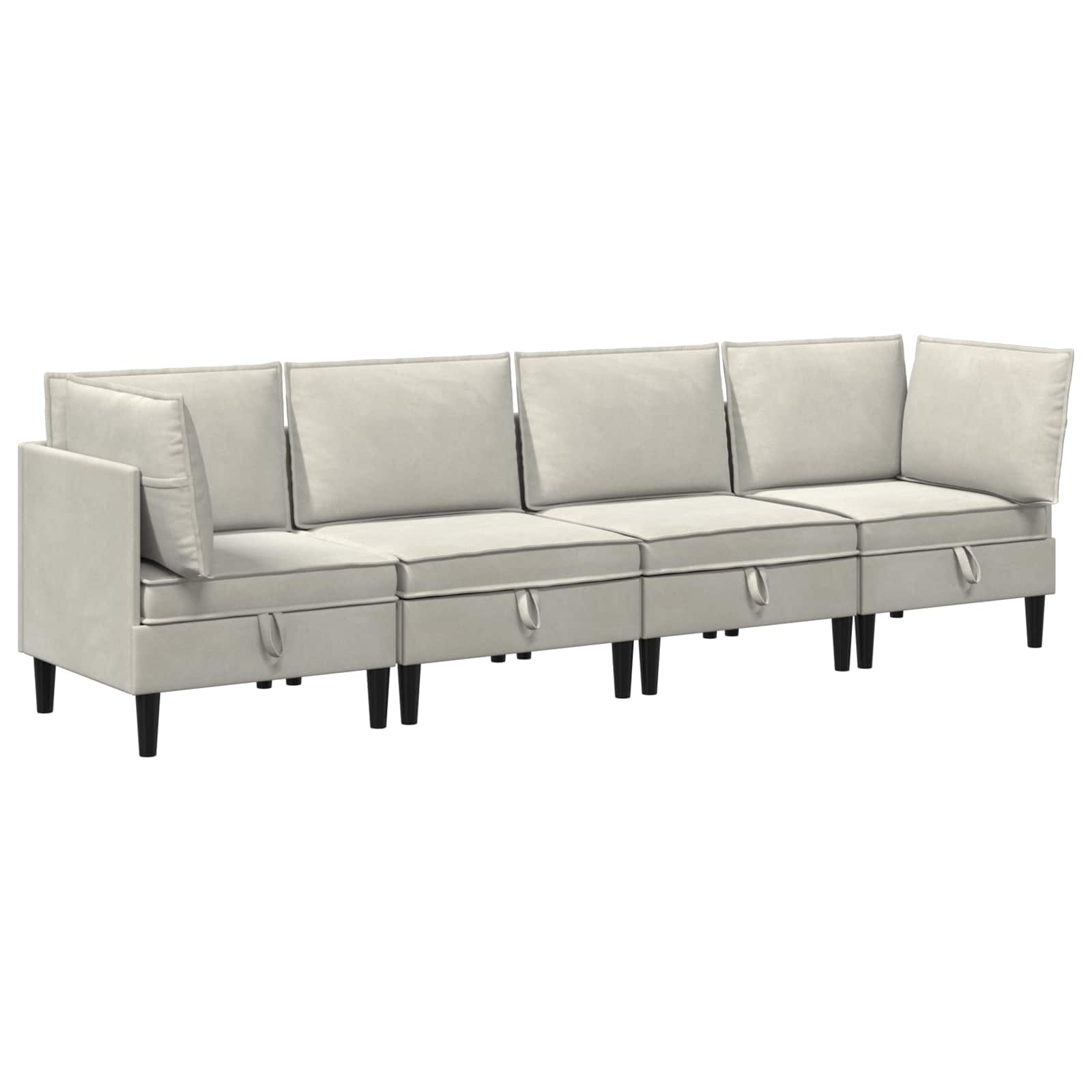 vidaXL Zestaw mebli do salonu z poduszką 4 pcs kremowy Welur