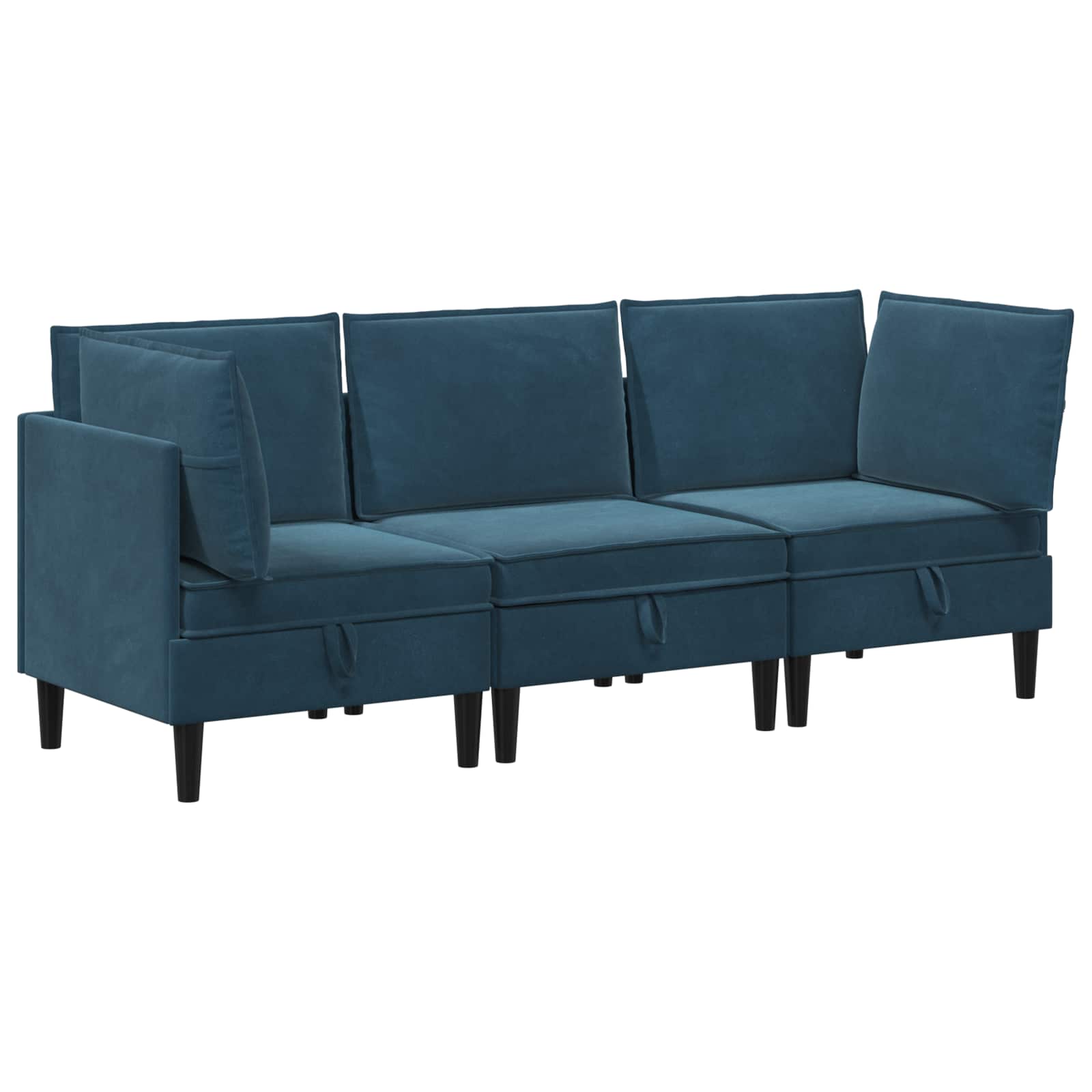 vidaXL Zestaw mebli do salonu z poduszką 3 pcs niebieski Welur