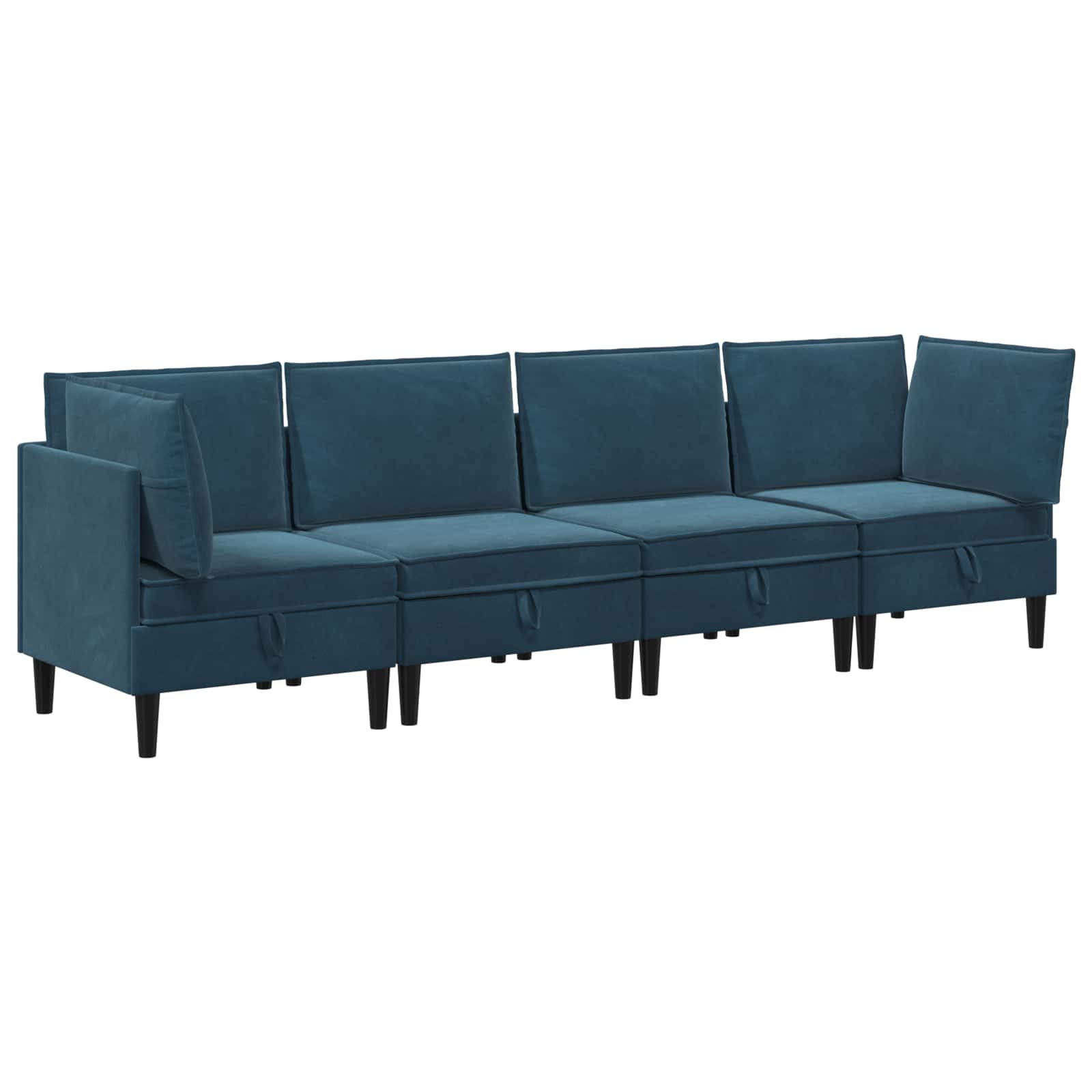 vidaXL Zestaw mebli do salonu z poduszką 4 pcs niebieski Welur