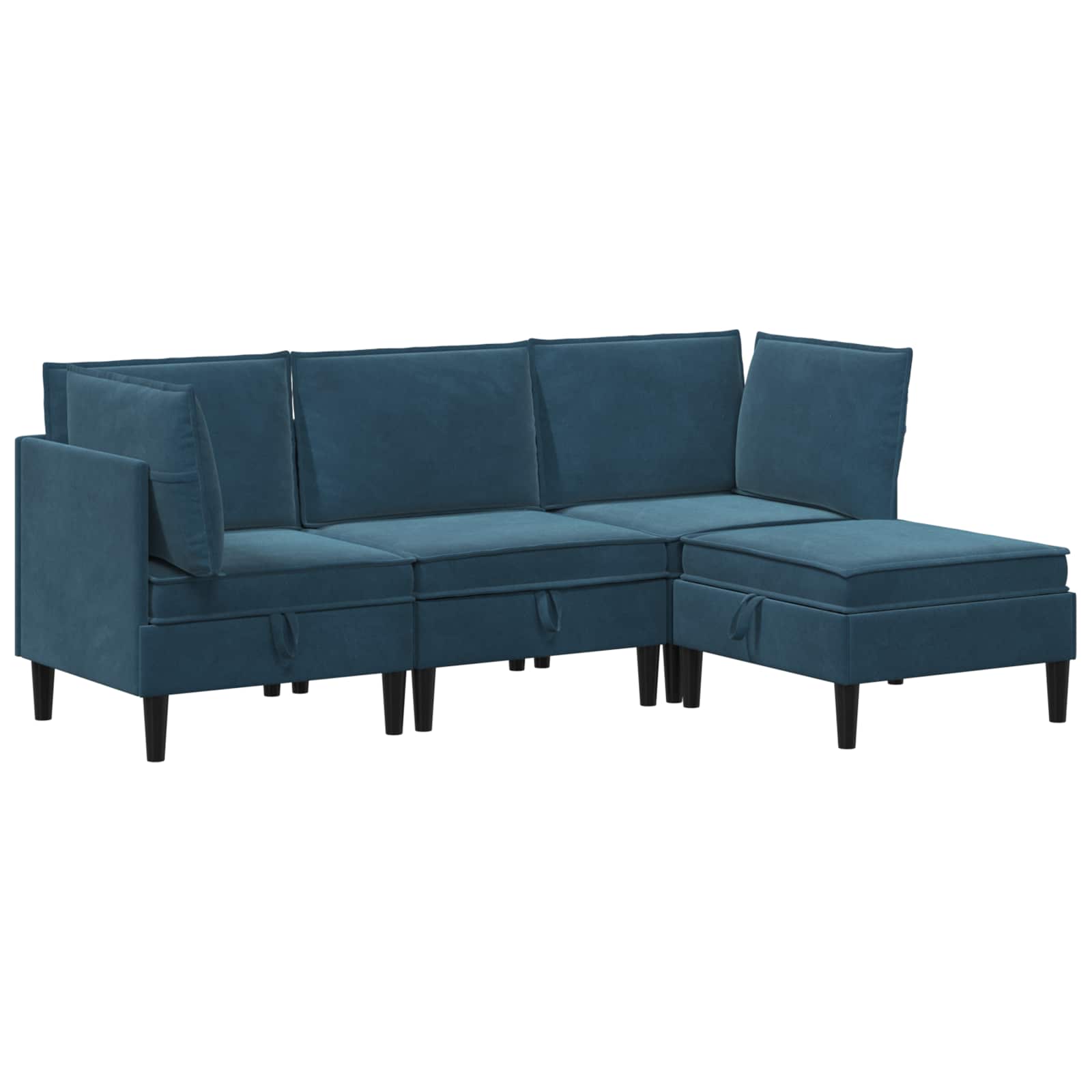 vidaXL Zestaw mebli do salonu z poduszką 4 pcs niebieski Welur