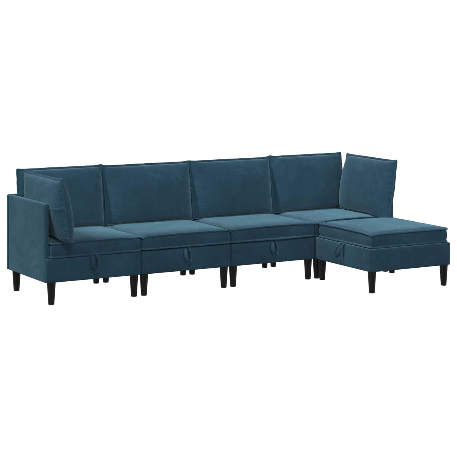 vidaXL Zestaw mebli do salonu z poduszką 5 pcs niebieski Welur