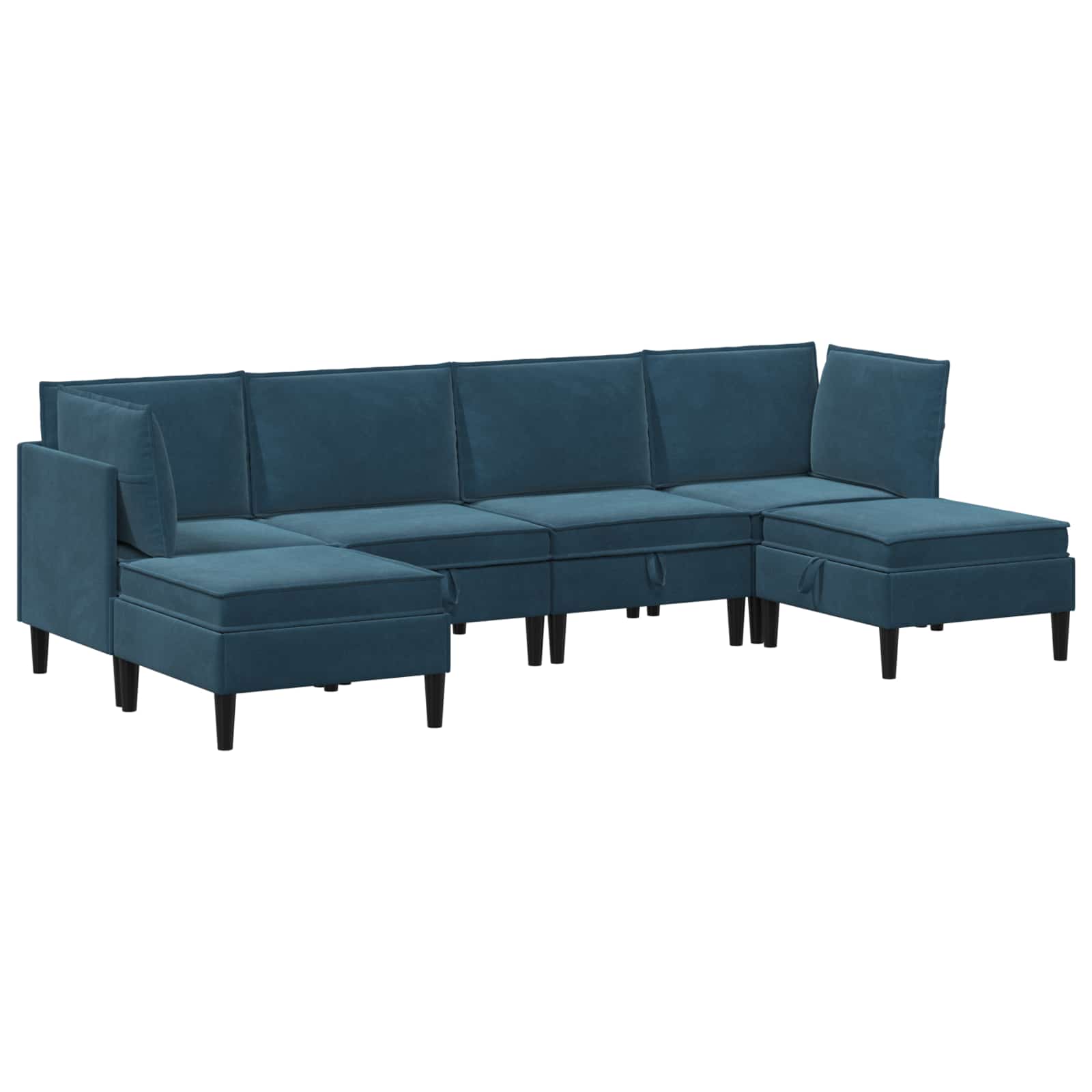 vidaXL Zestaw mebli do salonu z poduszką 6 pcs niebieski Welur
