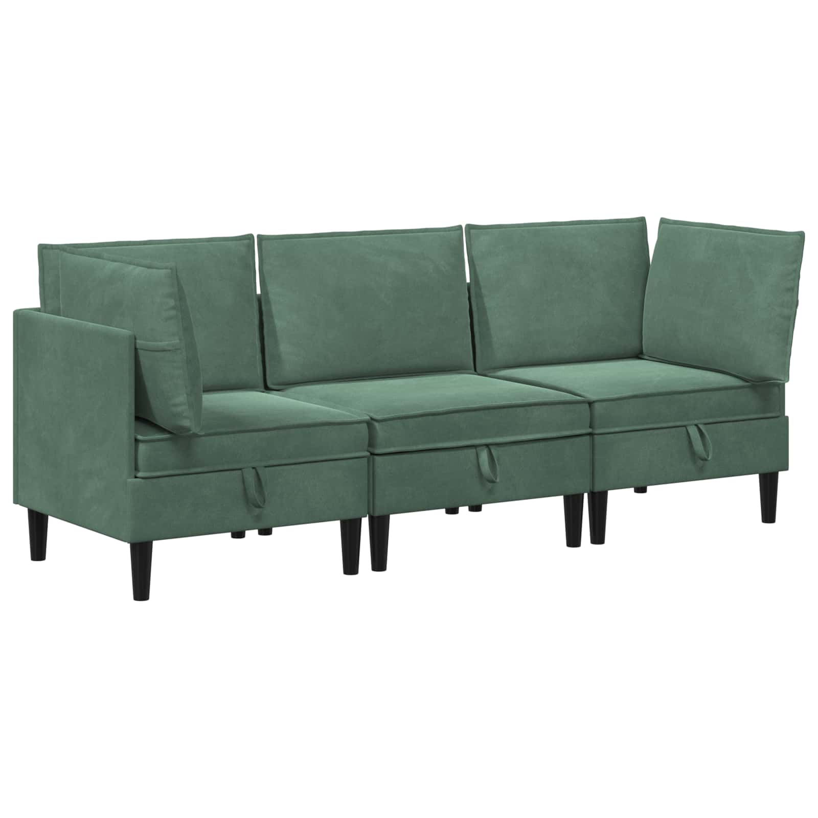 vidaXL Zestaw mebli do salonu z poduszką 3 pcs Zielony morski Welur