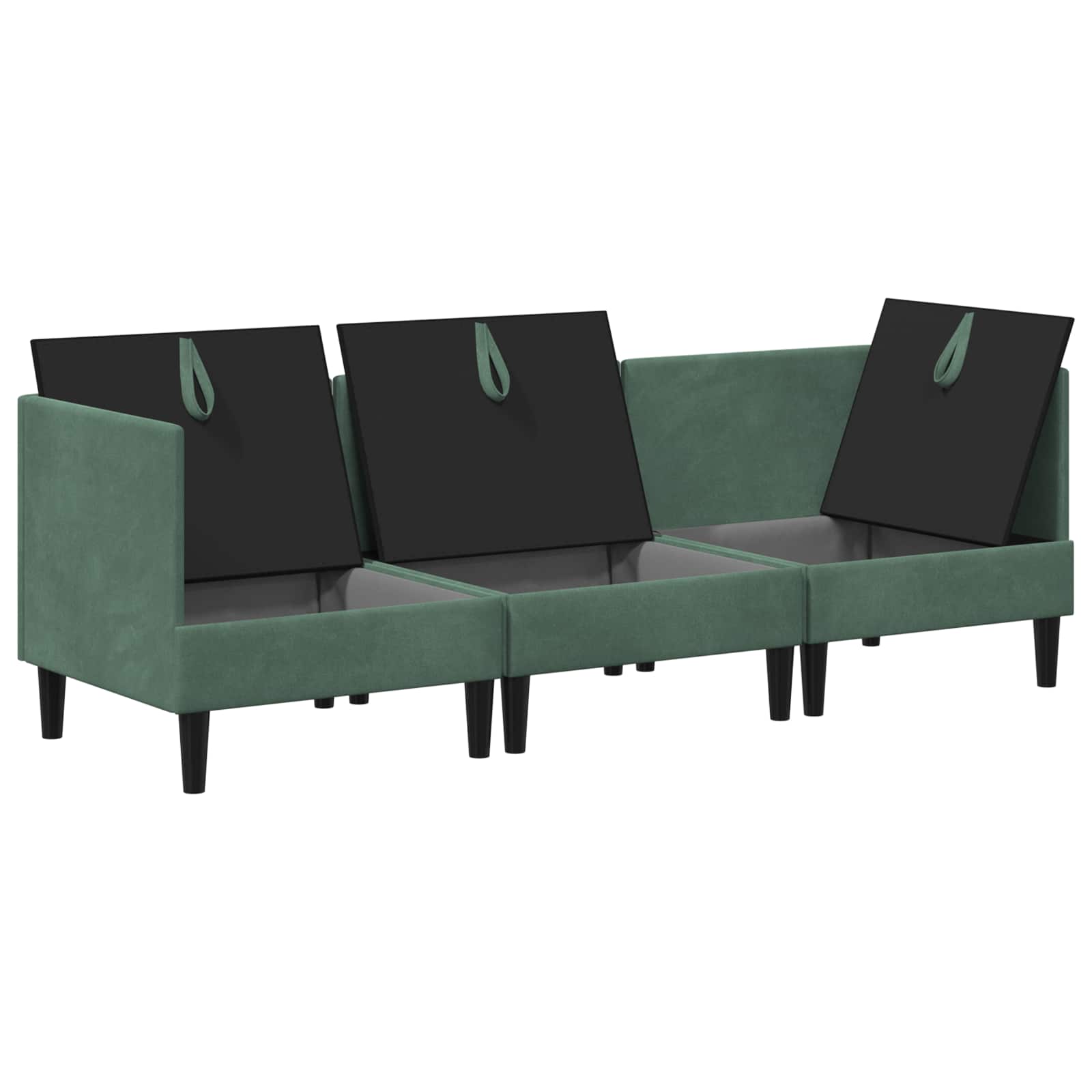 vidaXL Zestaw mebli do salonu z poduszką 3 pcs Zielony morski Welur