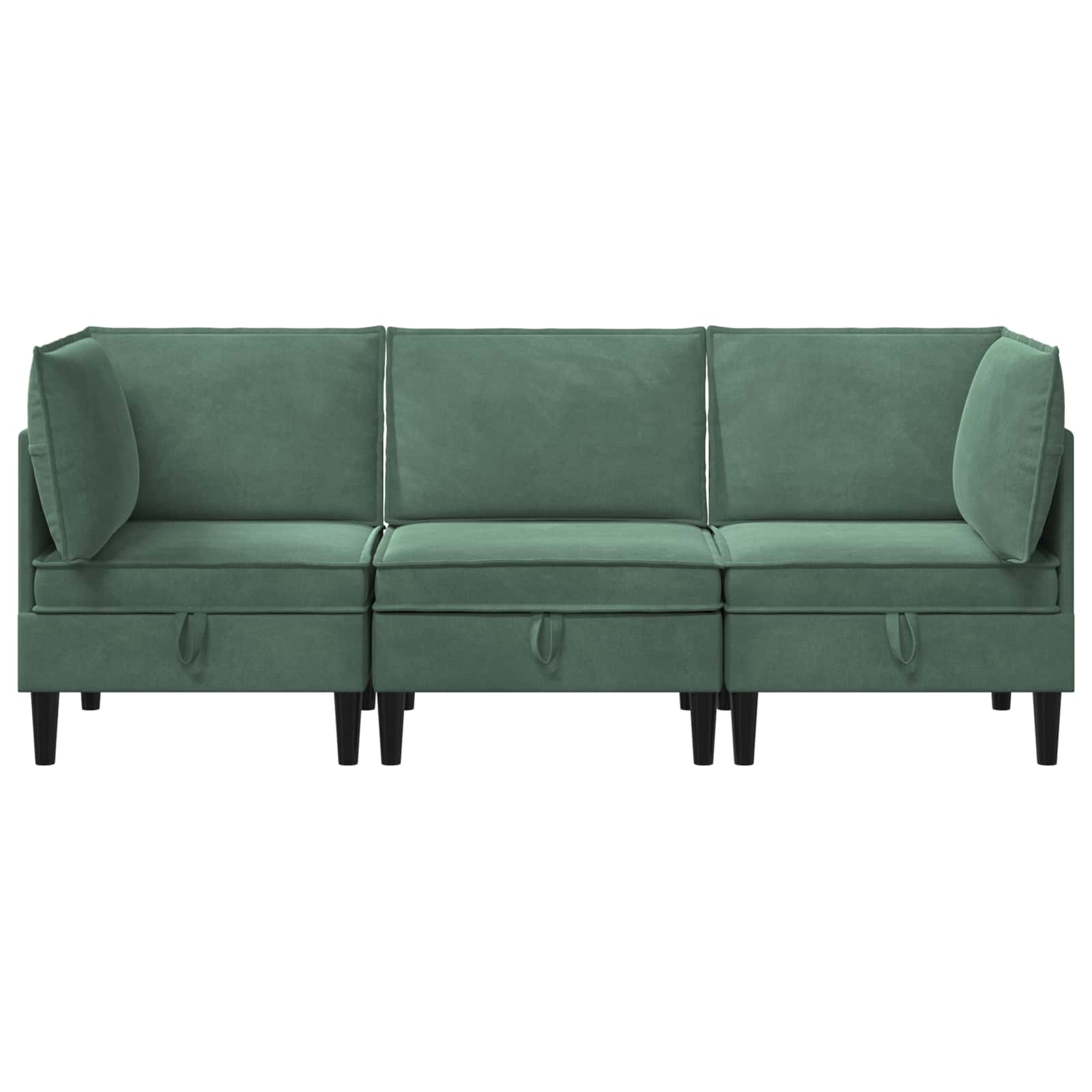 vidaXL Zestaw mebli do salonu z poduszką 3 pcs Zielony morski Welur