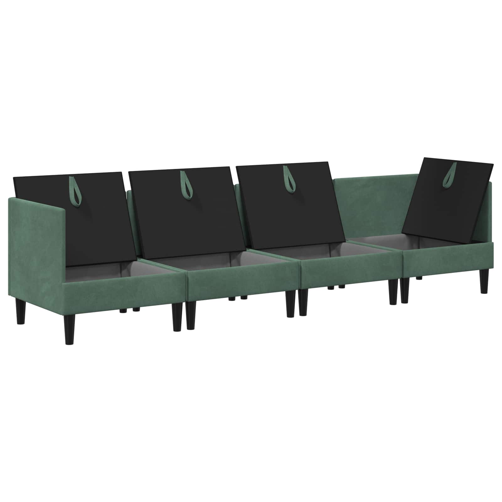 vidaXL Zestaw mebli do salonu z poduszką 4 pcs Zielony morski Welur