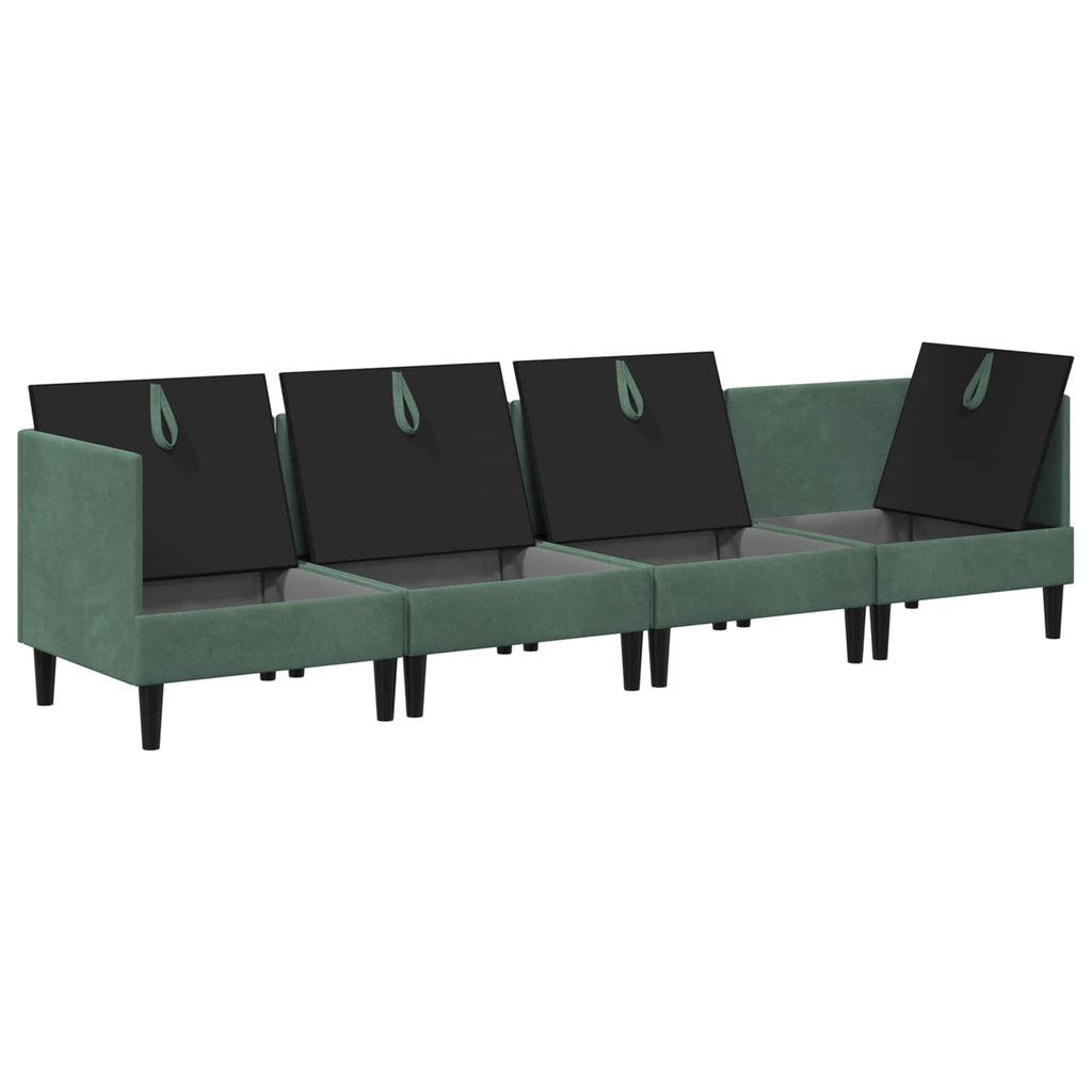 vidaXL Zestaw mebli do salonu z poduszką 4 pcs Zielony morski Welur