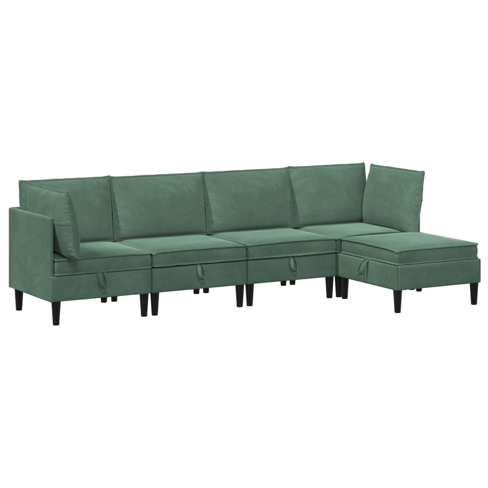 vidaXL Zestaw mebli do salonu z poduszką 5 pcs Zielony morski Welur