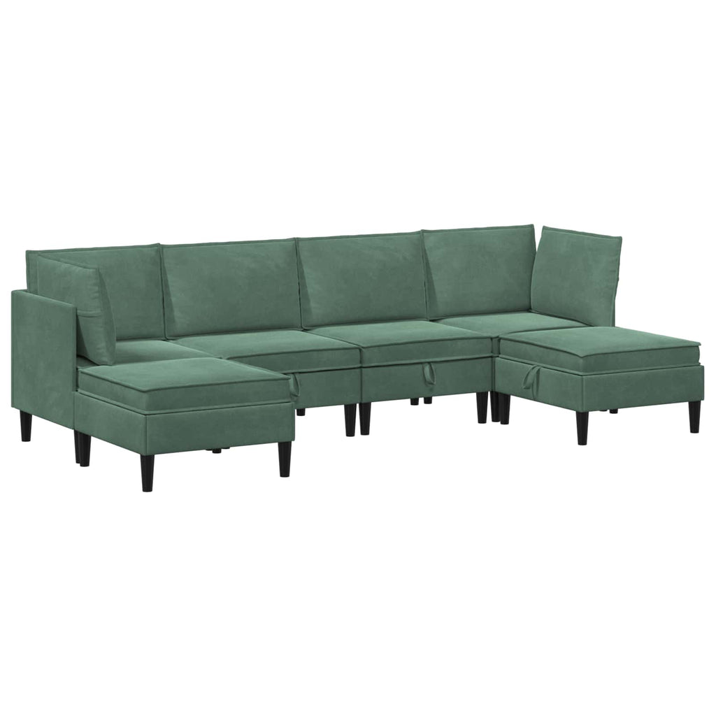 vidaXL Zestaw mebli do salonu z poduszką 6 pcs Zielony morski Welur