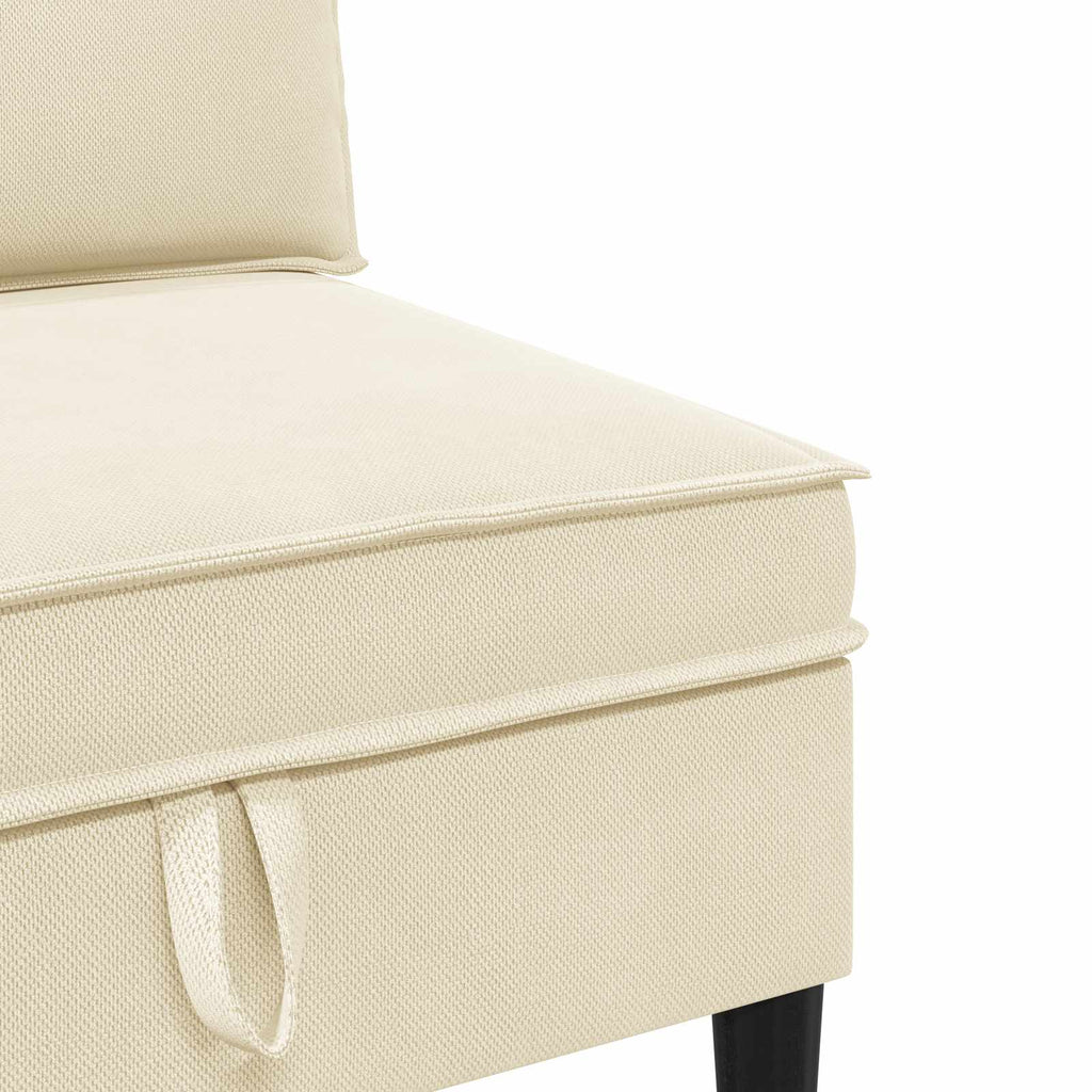 vidaXL Zestaw mebli do salonu 4 pcs kremowy tkanina