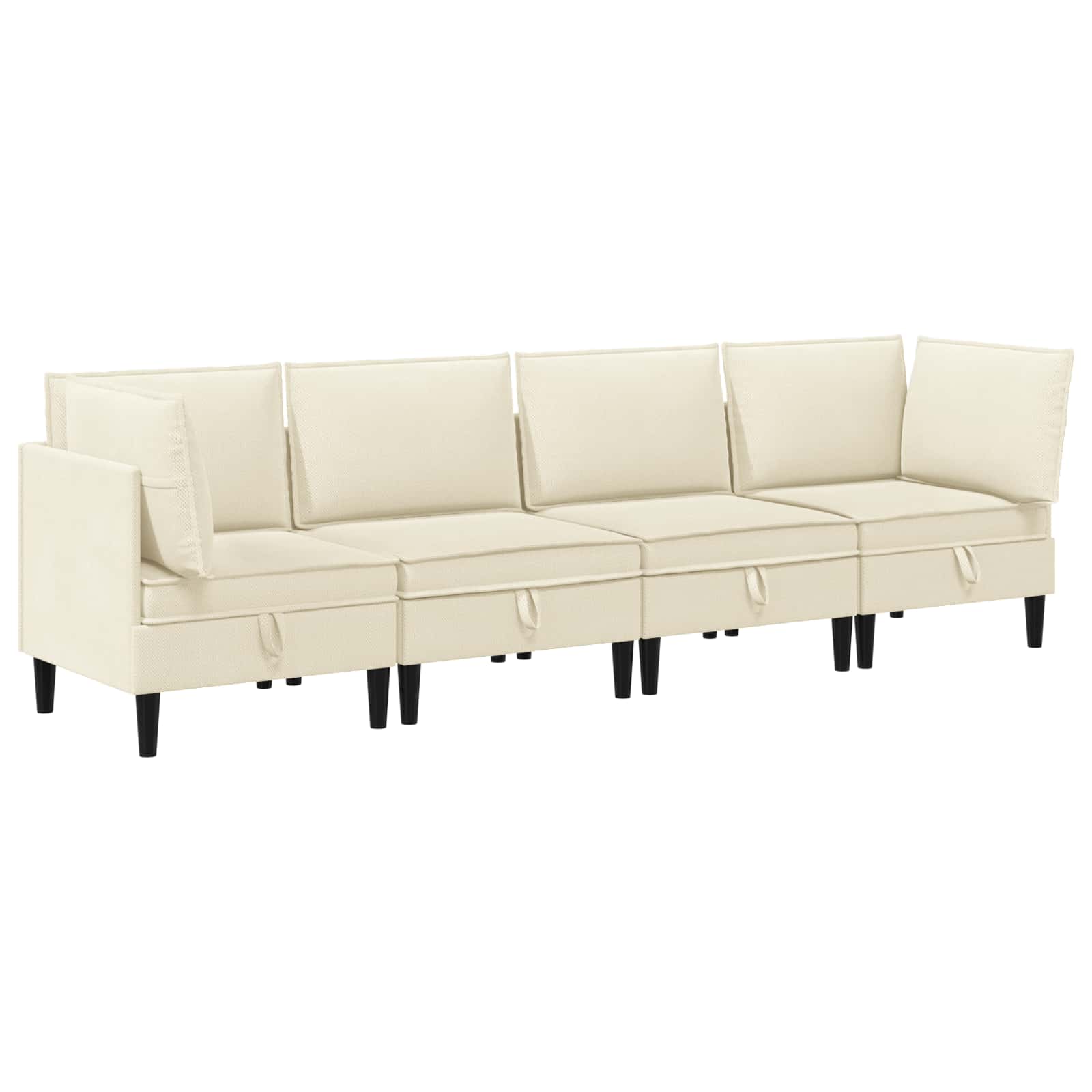 vidaXL Zestaw mebli do salonu 4 pcs kremowy tkanina