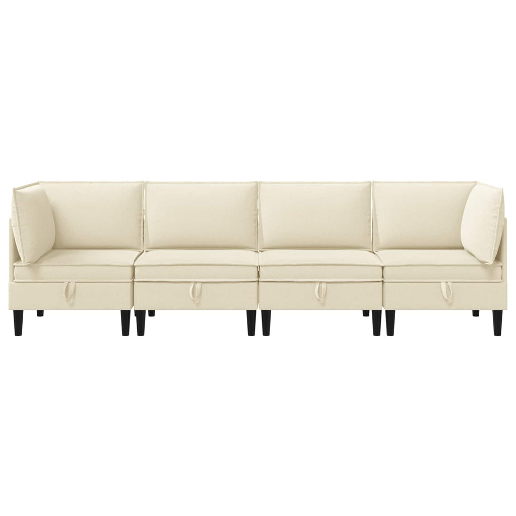 vidaXL Zestaw mebli do salonu 4 pcs kremowy tkanina
