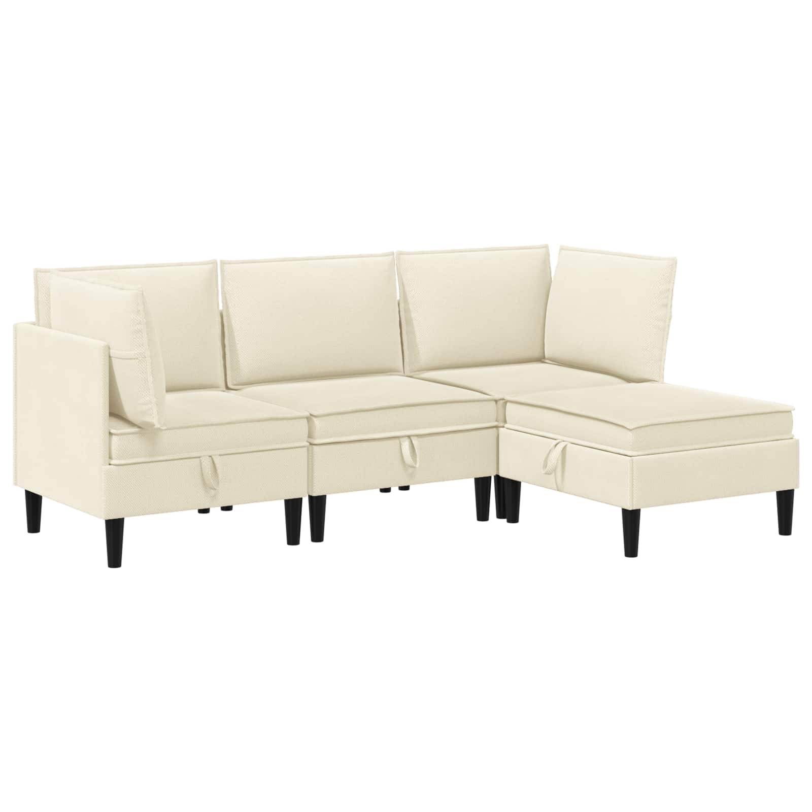 vidaXL Zestaw mebli do salonu 4 pcs kremowy tkanina