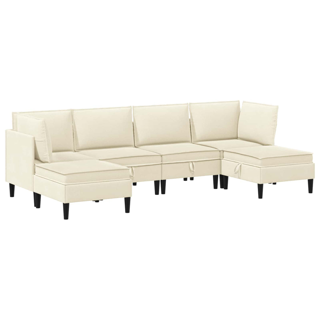 vidaXL Zestaw mebli do salonu 6 pcs kremowy tkanina