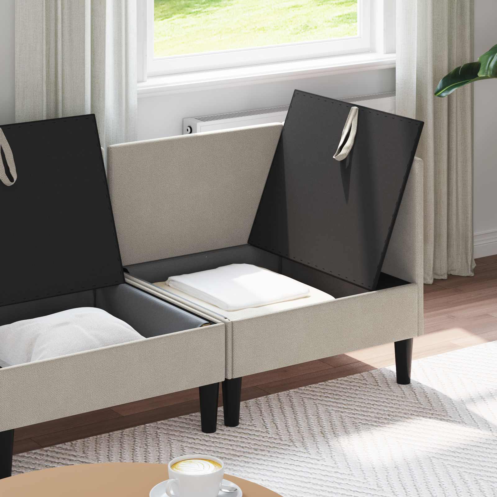 vidaXL Zestaw mebli do salonu 3 pcs Owies tkanina