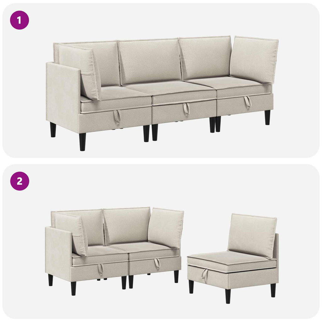 vidaXL Zestaw mebli do salonu 3 pcs Owies tkanina