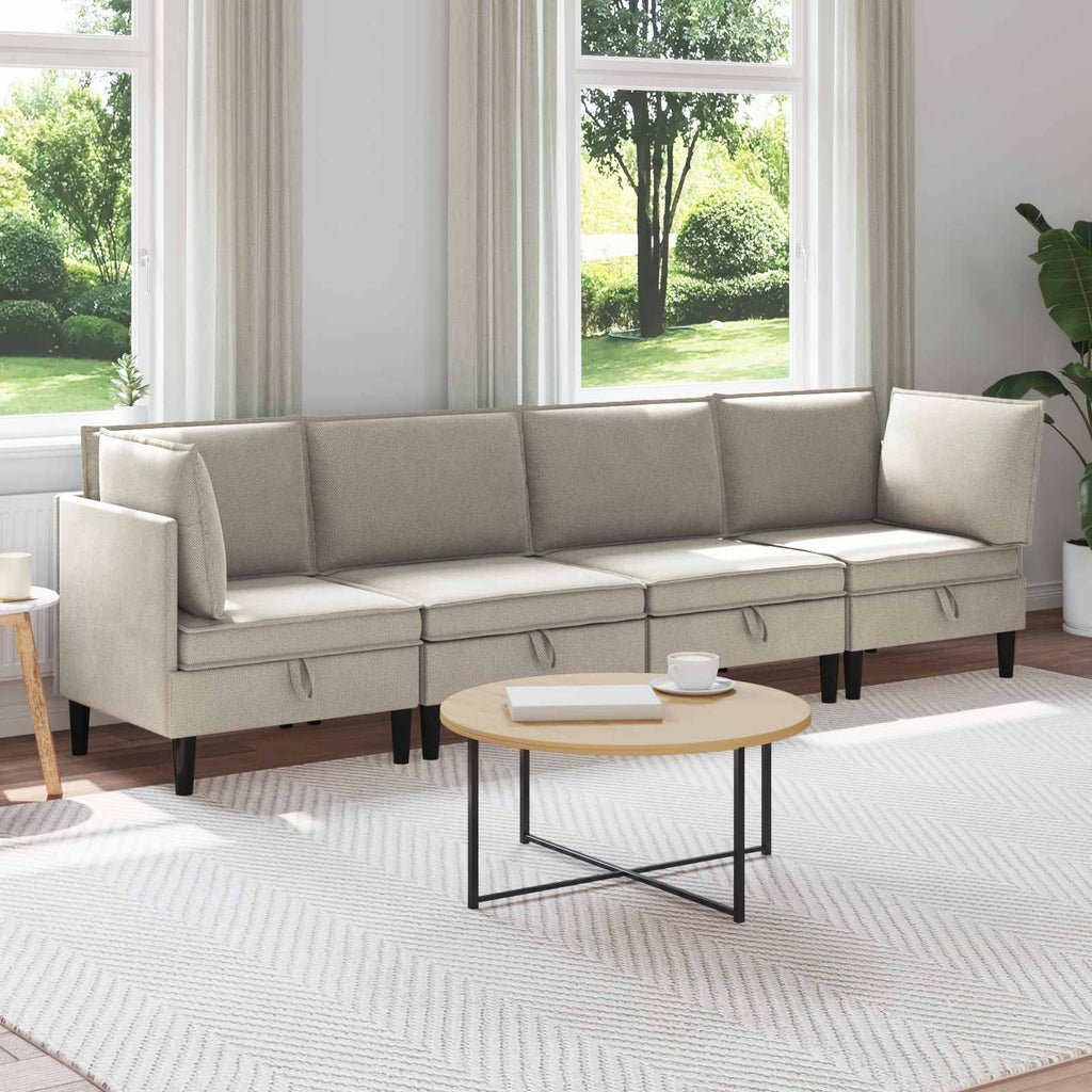 vidaXL Zestaw mebli do salonu 4 pcs Owies tkanina