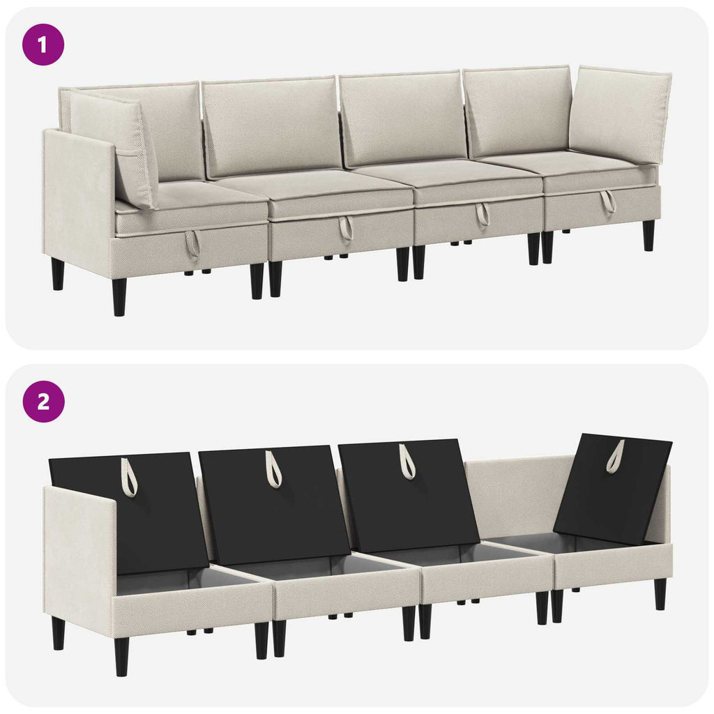 vidaXL Zestaw mebli do salonu 4 pcs Owies tkanina