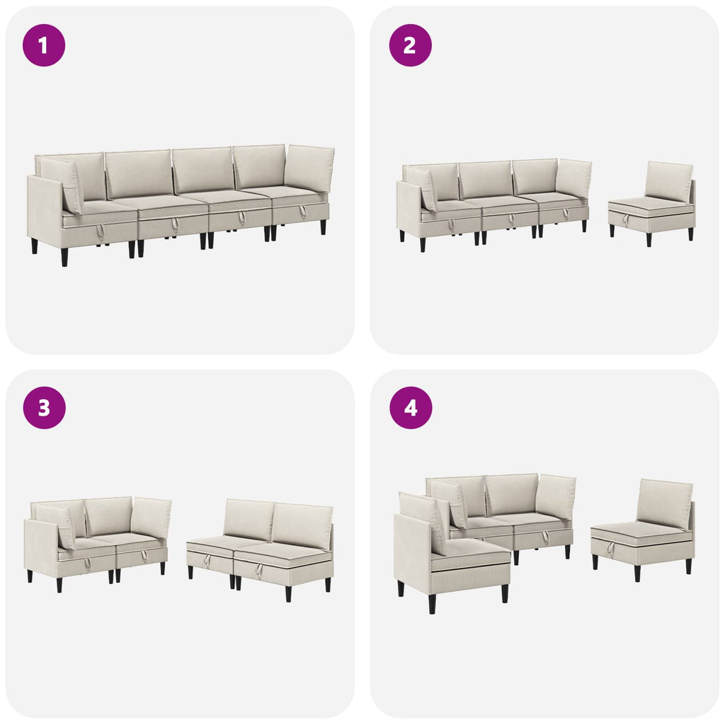 vidaXL Zestaw mebli do salonu 4 pcs Owies tkanina