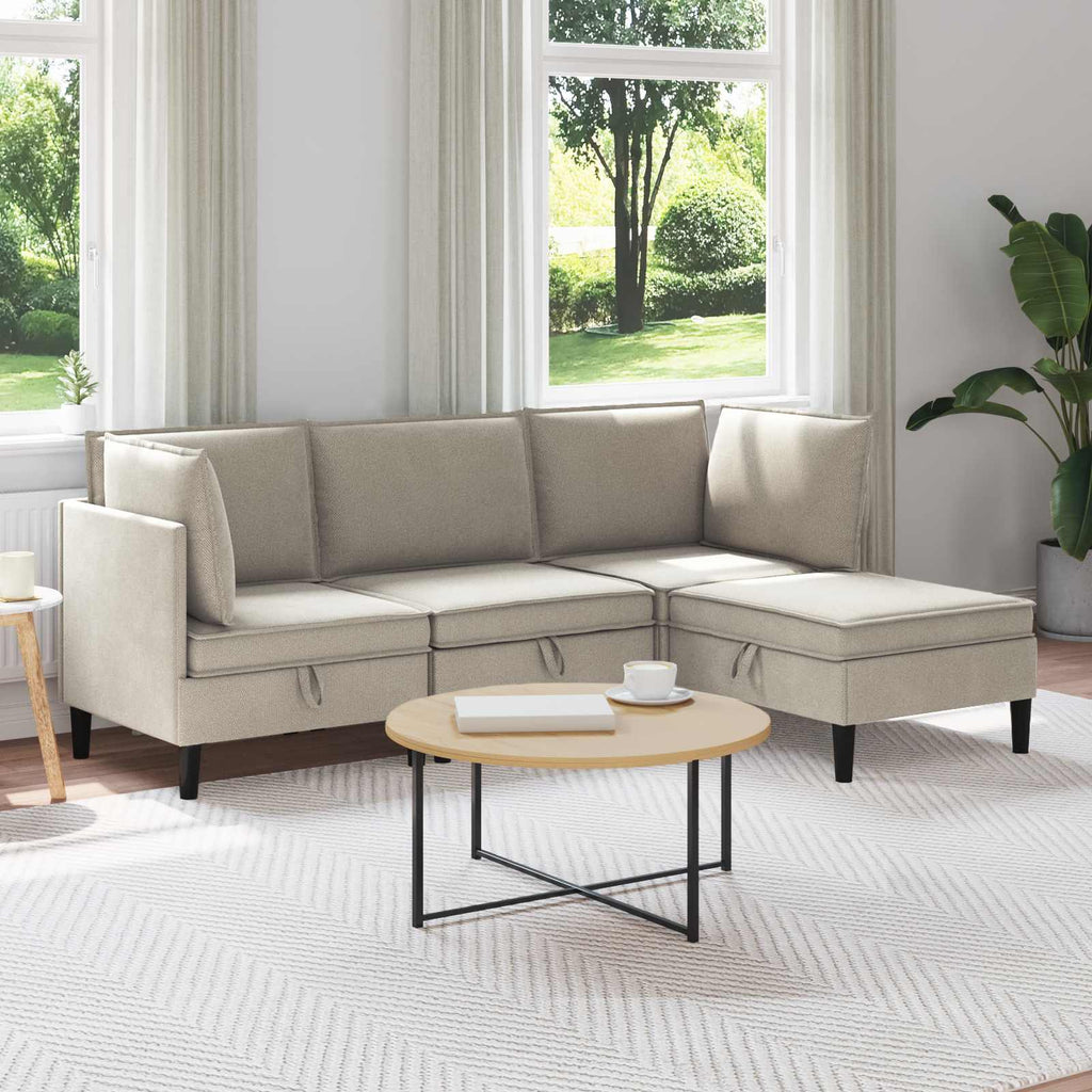 vidaXL Zestaw mebli do salonu 4 pcs Owies tkanina