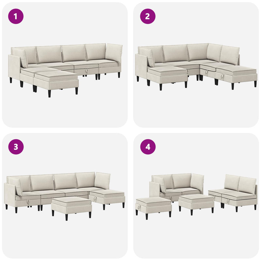 vidaXL Zestaw mebli do salonu 6 pcs Owies tkanina