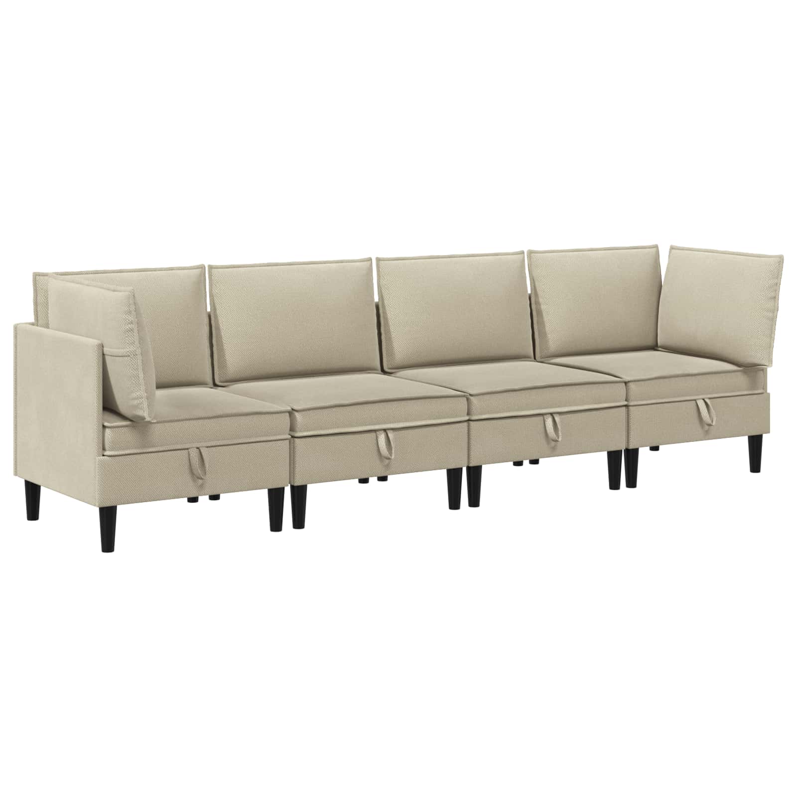 vidaXL Zestaw mebli do salonu 4 pcs piaskowy tkanina