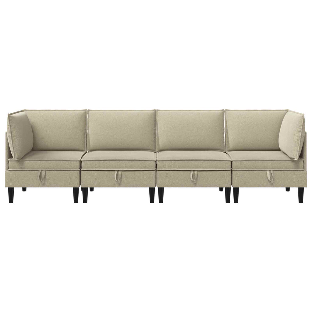 vidaXL Zestaw mebli do salonu 4 pcs piaskowy tkanina