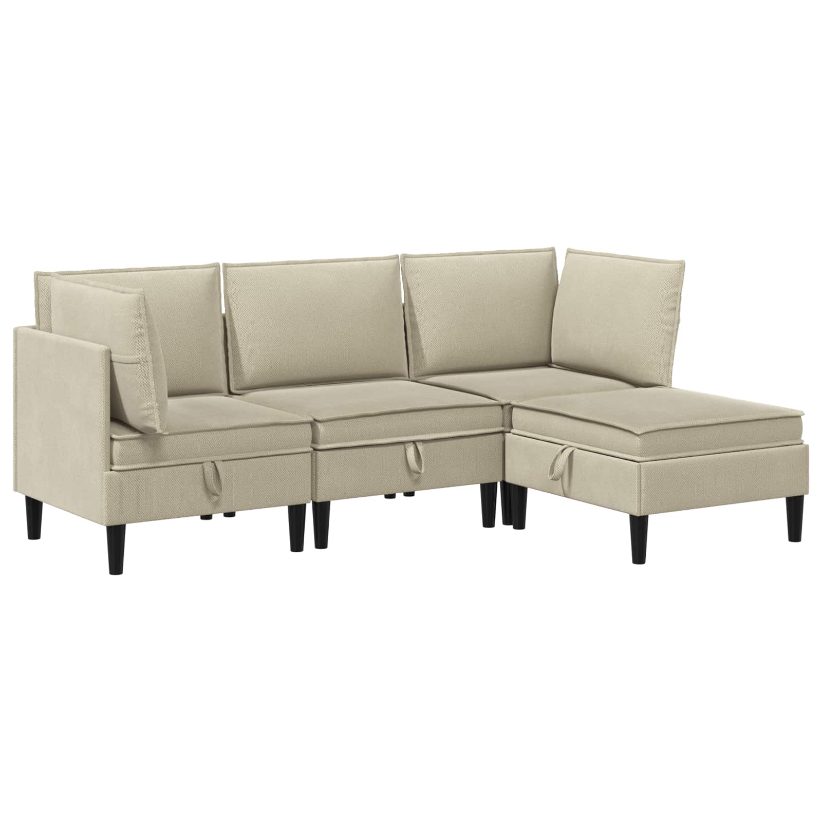 vidaXL Zestaw mebli do salonu 4 pcs piaskowy tkanina
