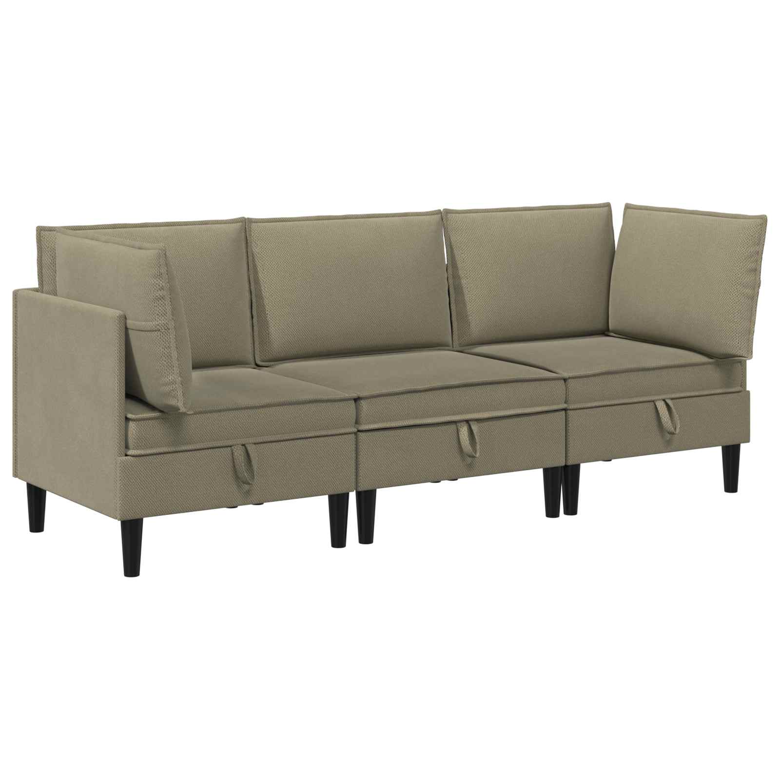 vidaXL Zestaw mebli do salonu 3 pcs Khaki tkanina